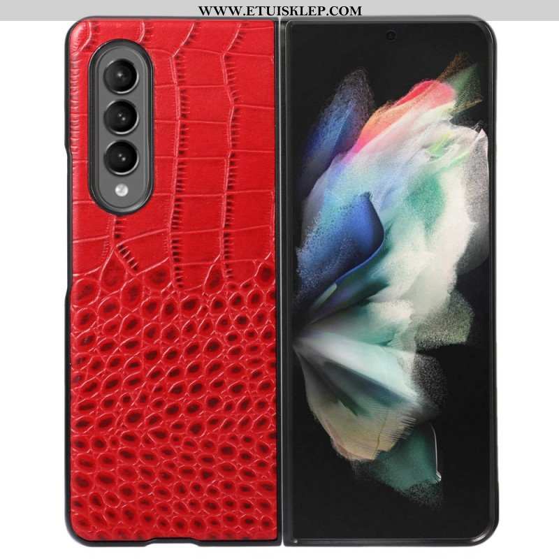 Futerały do Samsung Galaxy Z Fold 4 Modna Skóra Naturalna Z Efektem Krokodyla